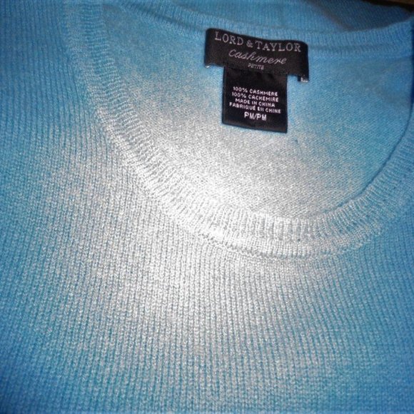 LORD & TAYLOR OMBRE 1O0% CASHMERE SWEATER SIZE PM - Picture 6 of 6